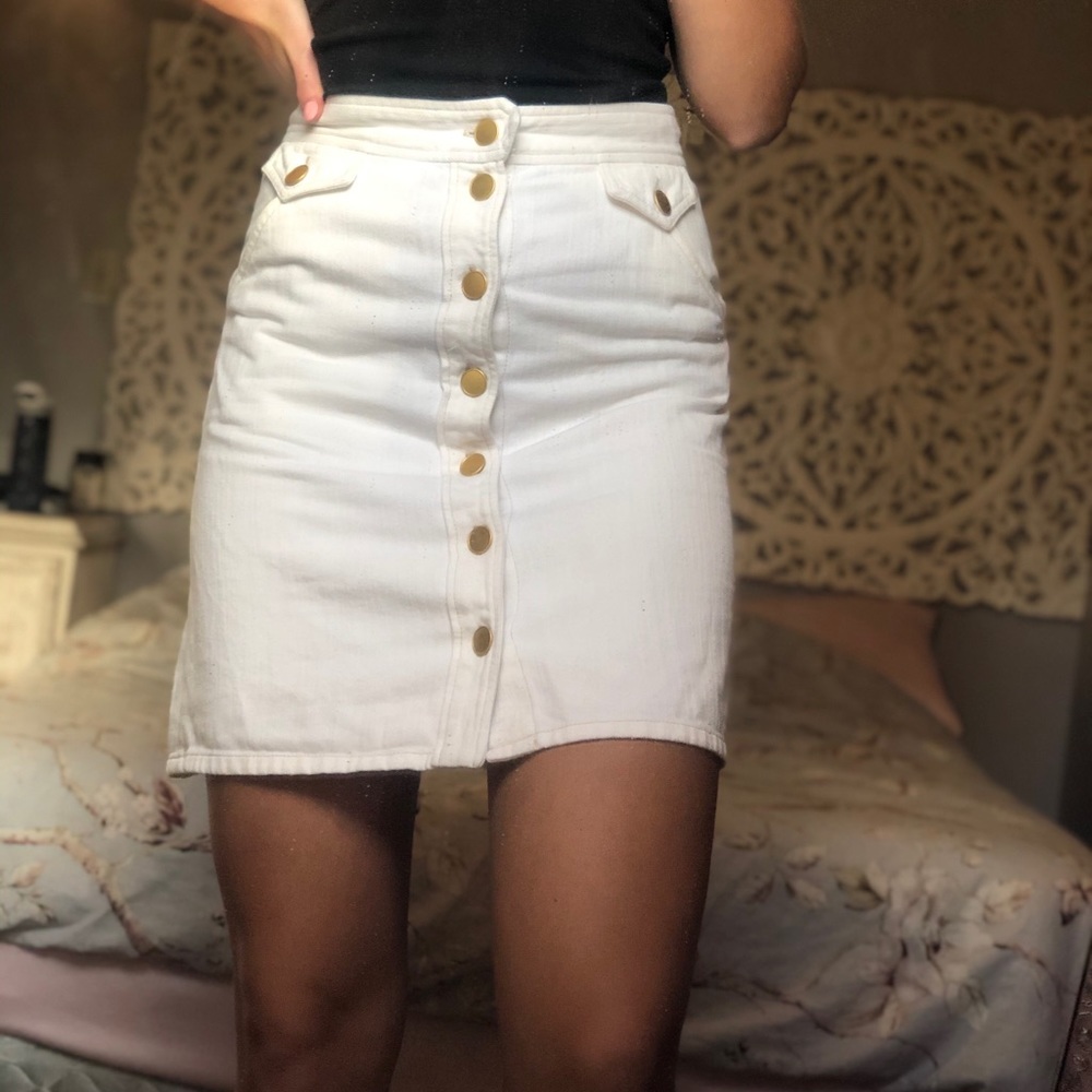 Isabel Marant Etoile white denim skirt